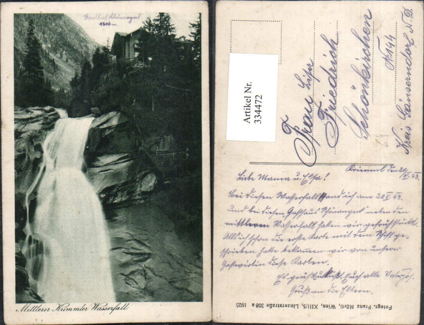 334472,Mittlerer Krimmler Wasserfall b. Krimml