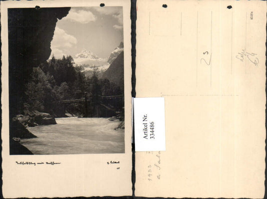 334486,Teufelssteg Brücke b. Lofer m. Reifhorn Bergkulisse