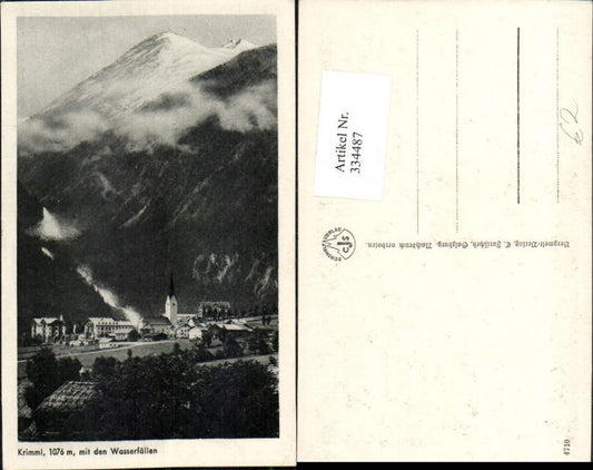 334487,Krimml Totale m. d. Wasserfällen Bergkulisse