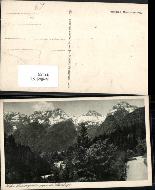 334551,Lofer Straßenpartie geg. Steinberge Bergkulisse