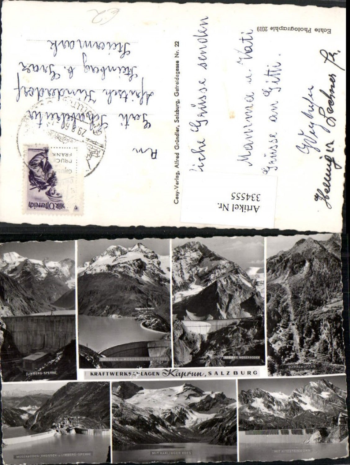 334555,Kaprun Kraftwerksanlagen Stauseen Schrägaufzug Mehrbildkarte
