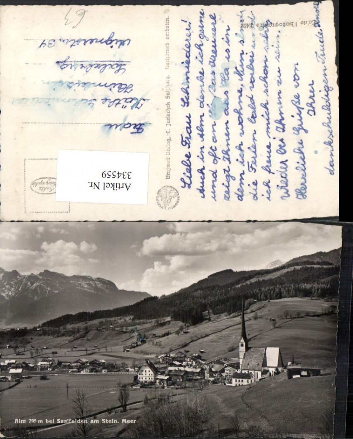 334559,Alm b. Saalfelden am Steinernen Meer Totale Bergkulisse