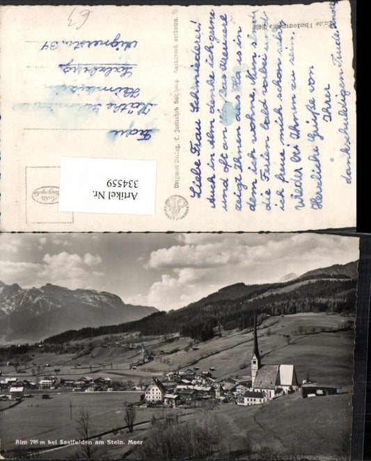 334559,Alm b. Saalfelden am Steinernen Meer Totale Bergkulisse