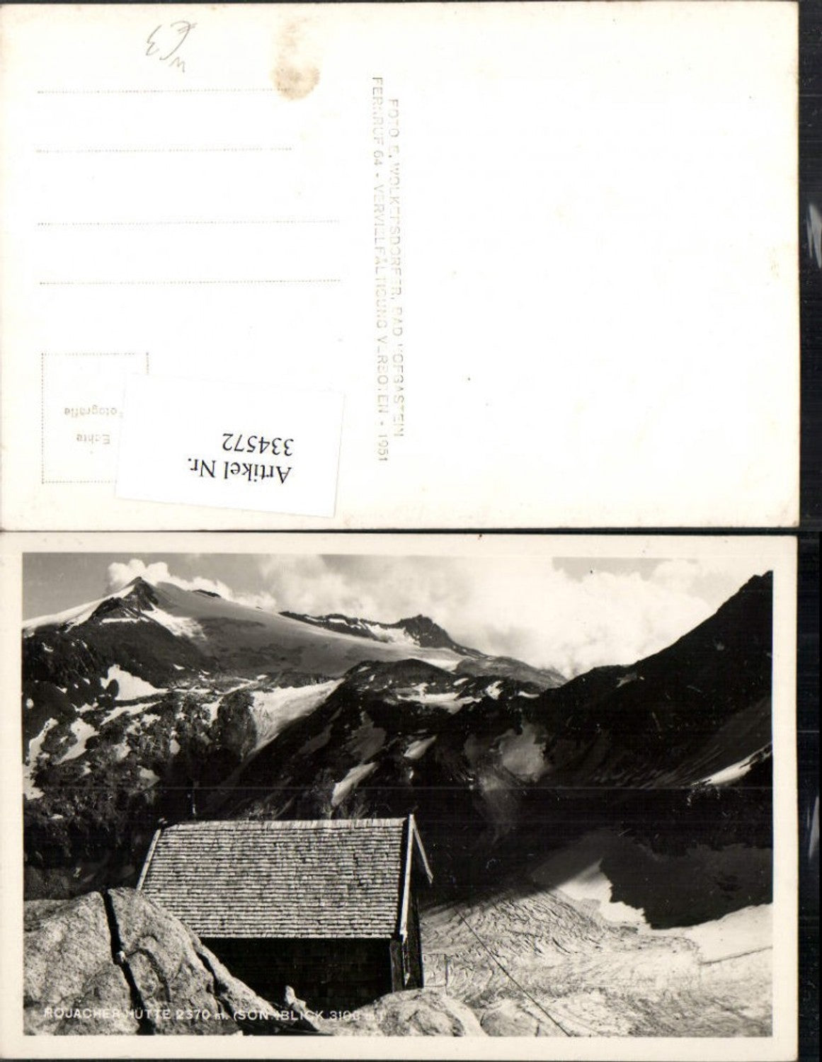 334572,Rojacher-Hütte Berghütte b. Rauris m. Sonnblick Bergkulisse