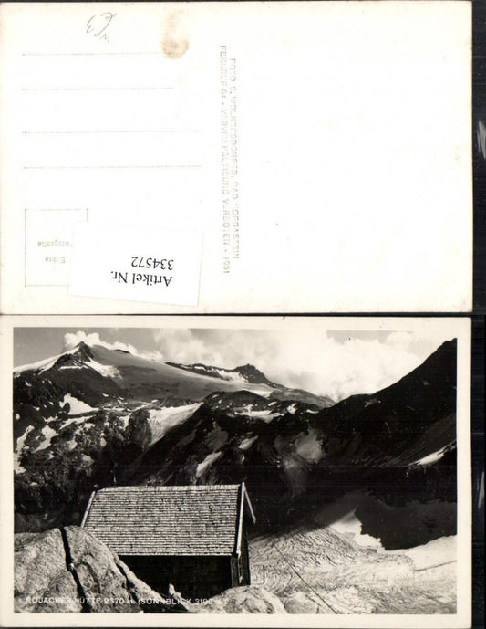 334572,Rojacher-Hütte Berghütte b. Rauris m. Sonnblick Bergkulisse