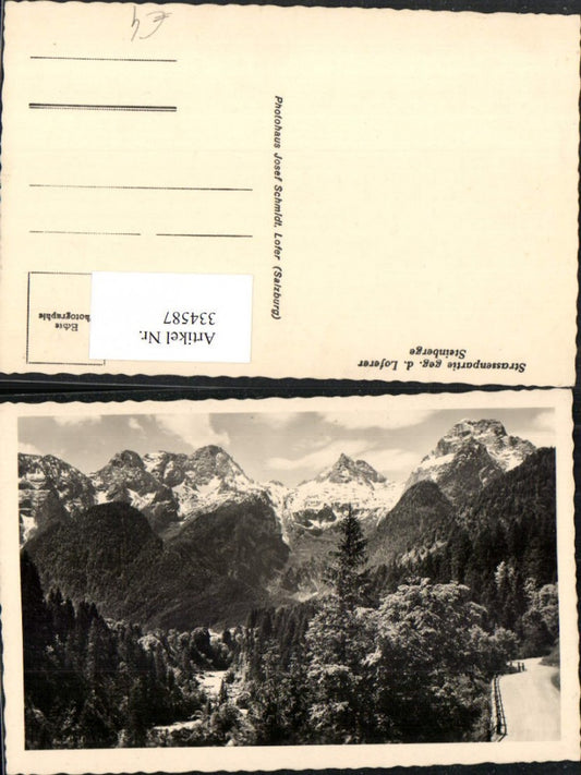 334587,Straßenpartie geg. Loferer Steinberge b. Lofer Bergkulisse