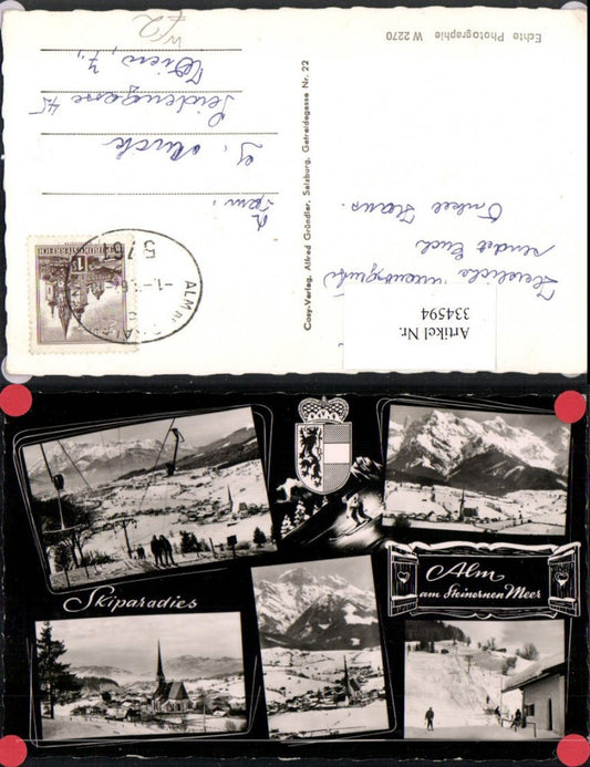 334594,Alm am Steinernen Meer Totale Skilift Mehrbildkarte Winterbilder
