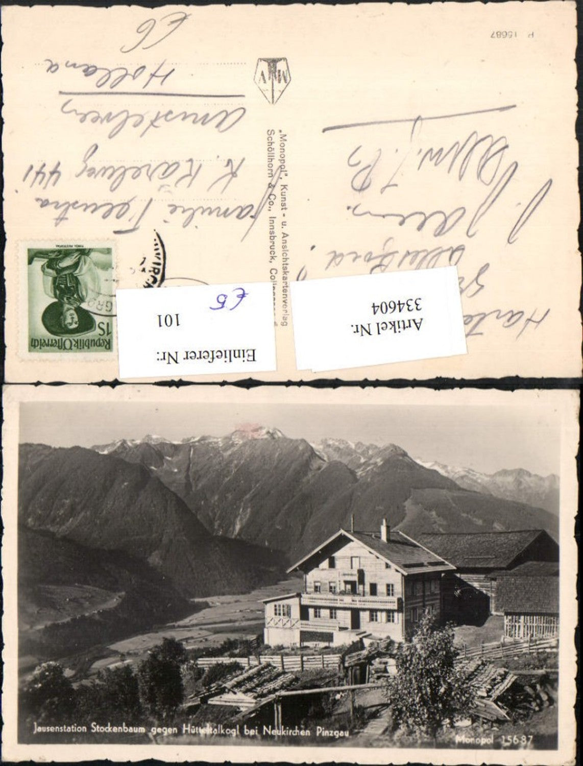 334604,Jausenstation Stockenbaum b. Neukirchen geg. Hütteltalkogl Bergkulisse