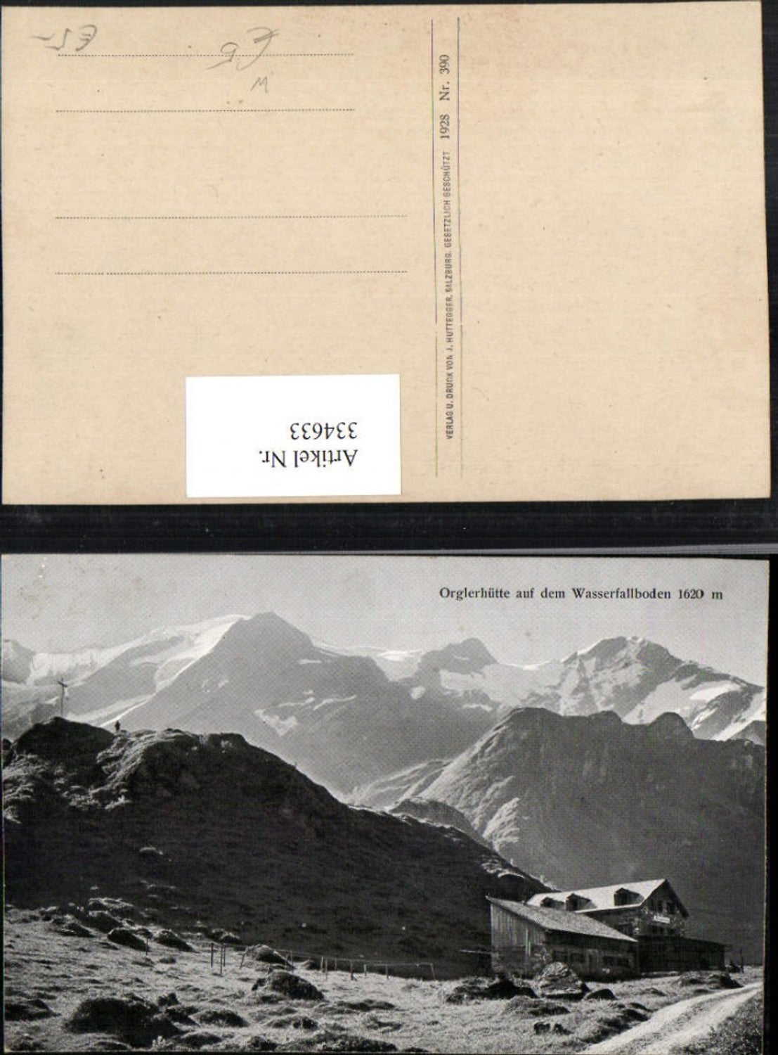 334633,Orglerhütte Berghütte auf d. Wasserfallboden b. Kaprun Bergkulisse