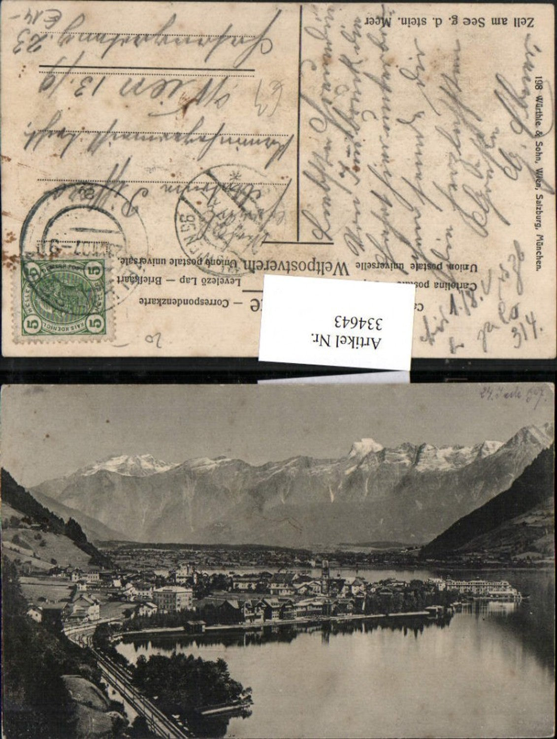 334643,Zell am See Totale geg. Steinerne Meer Bergkulisse