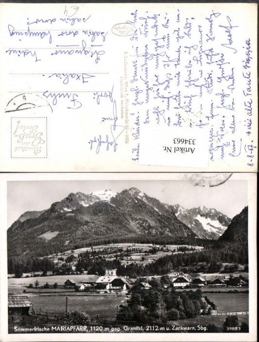 334663,Mariapfarr Teilansicht geg. Granitzl u. Zankwarn Bergkulisse