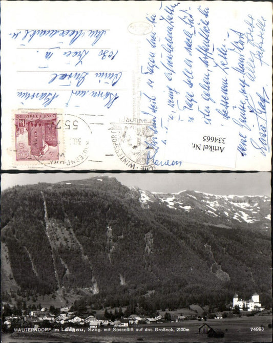 334665,Mauterndorf im Lungau Totale m. Schloss u. Sessellift auf Großeck