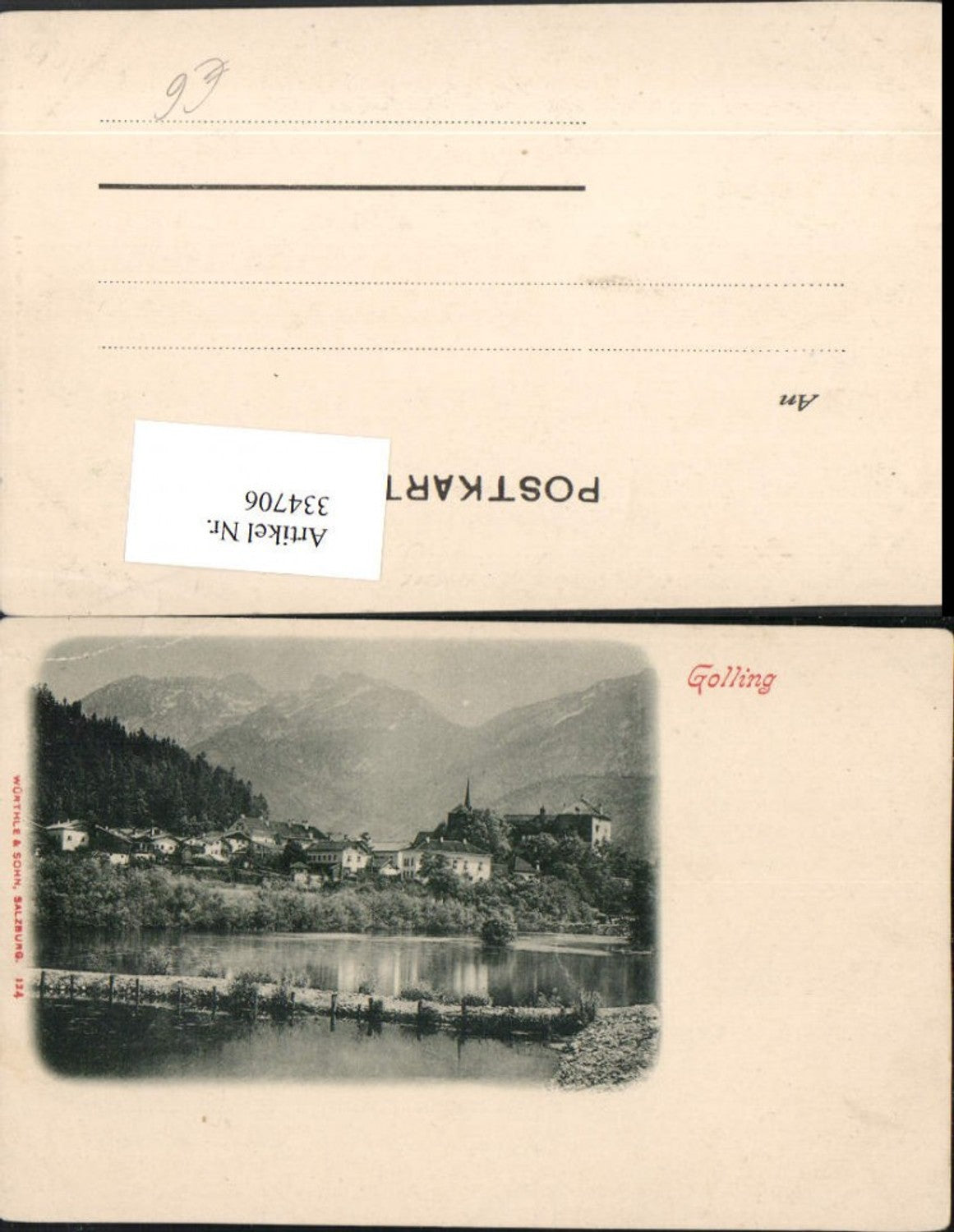 334706,Golling Teilansicht Bergkulisse