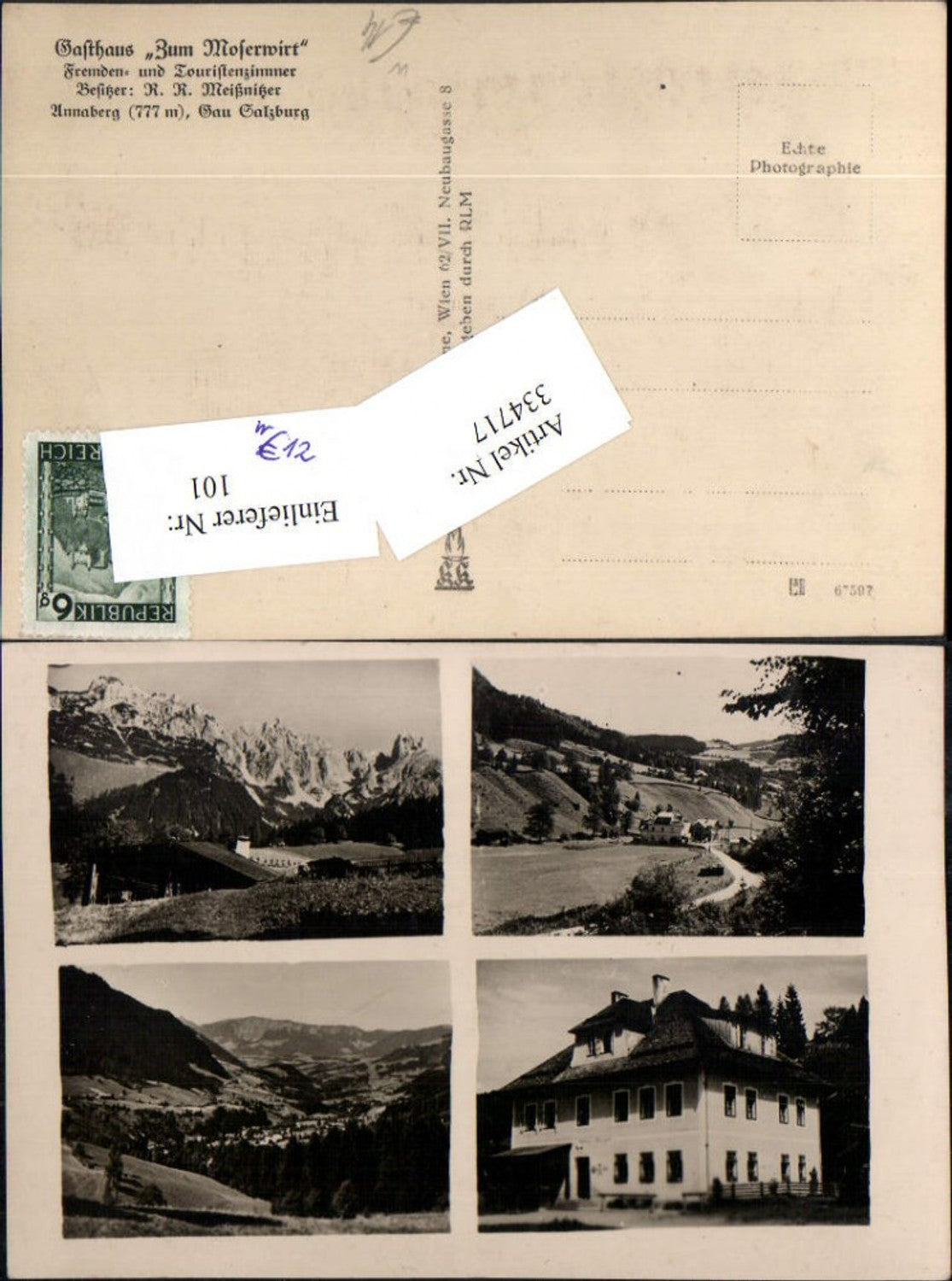 334717,Annaberg-Lungötz Gasthaus zum Moserwirt Mehrbildkarte