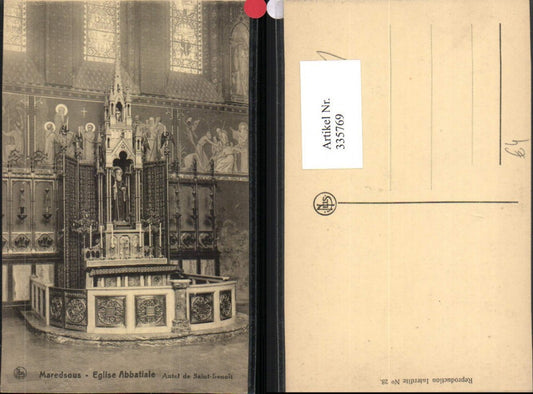 335769,Maredsous Eglise Abbatiale Autel de Saint-Benoit Kirche Altar
