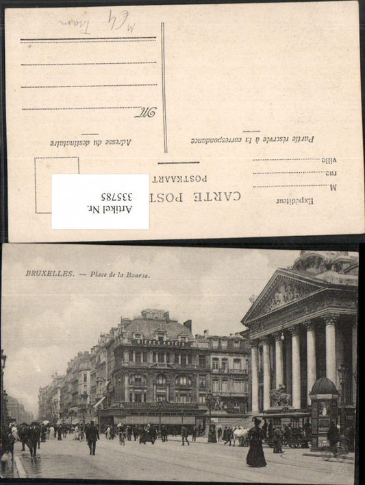 335785, Brussels Place de la Bourse Street view Tram Advertising column