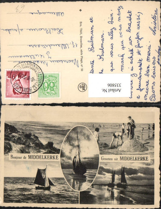 335806, Middelkerke Beach Beach life Sailboats Multi-image map