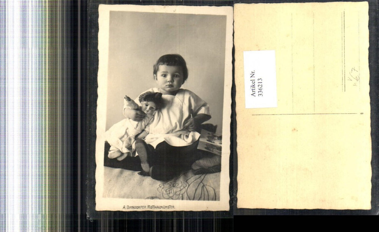 336213, Photo Ak Child Children with Toy Doll Picture Book pub A. Birndorfer