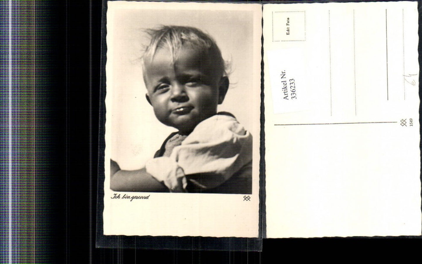 336233,Foto Ak Kind Bub Junge Portrait Ich bin gesund Passepartout