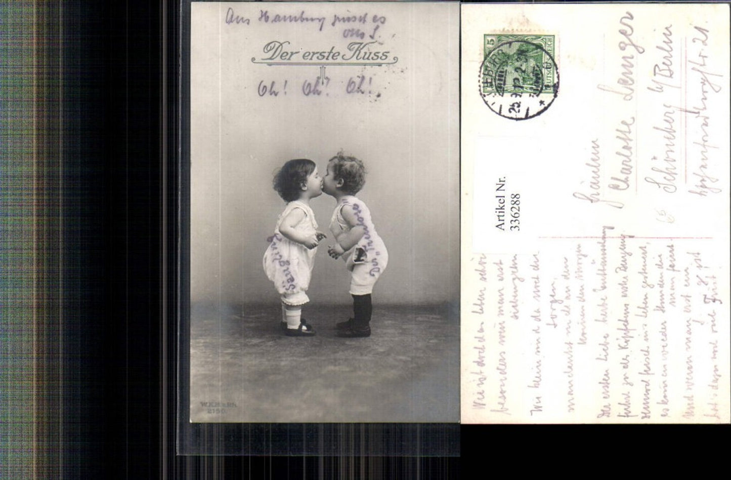336288,Foto Ak Kind Kinder Der erste Kuss