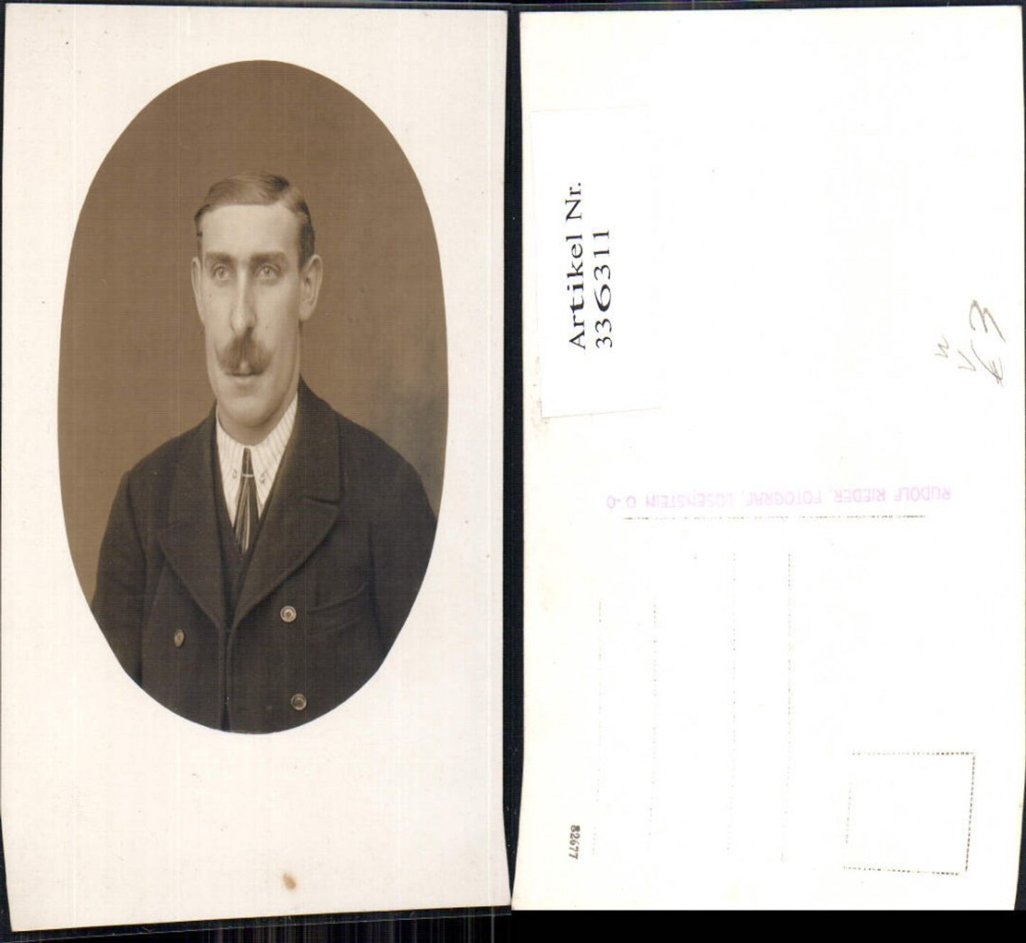 336311,Foto Ak Mann Portrait Passepartout pub Rudolf Rieder Losenstein