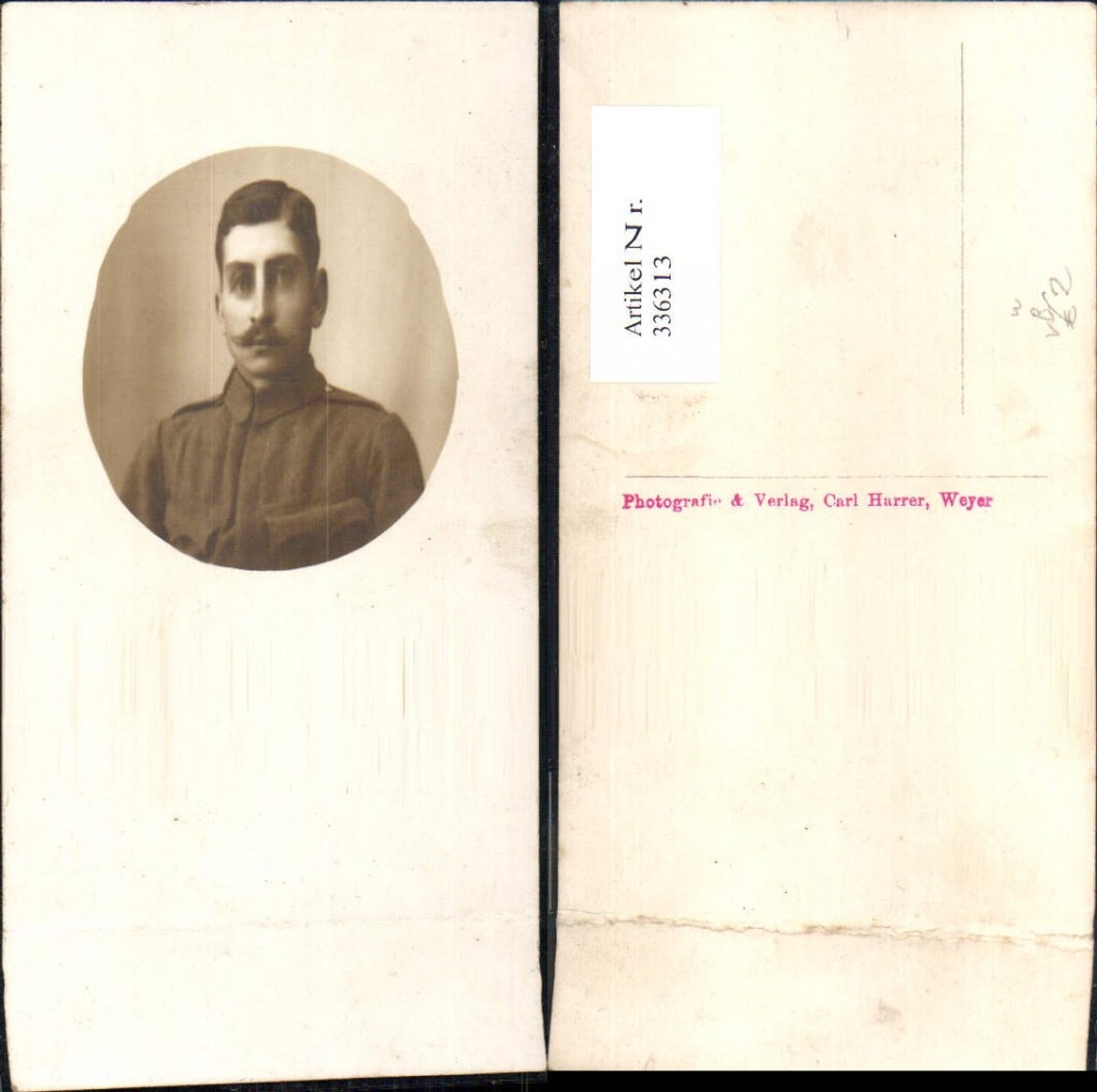 336313,Foto Ak Mann Soldat Uniform Portrait Passepartout pub Carl Harrer Weyer