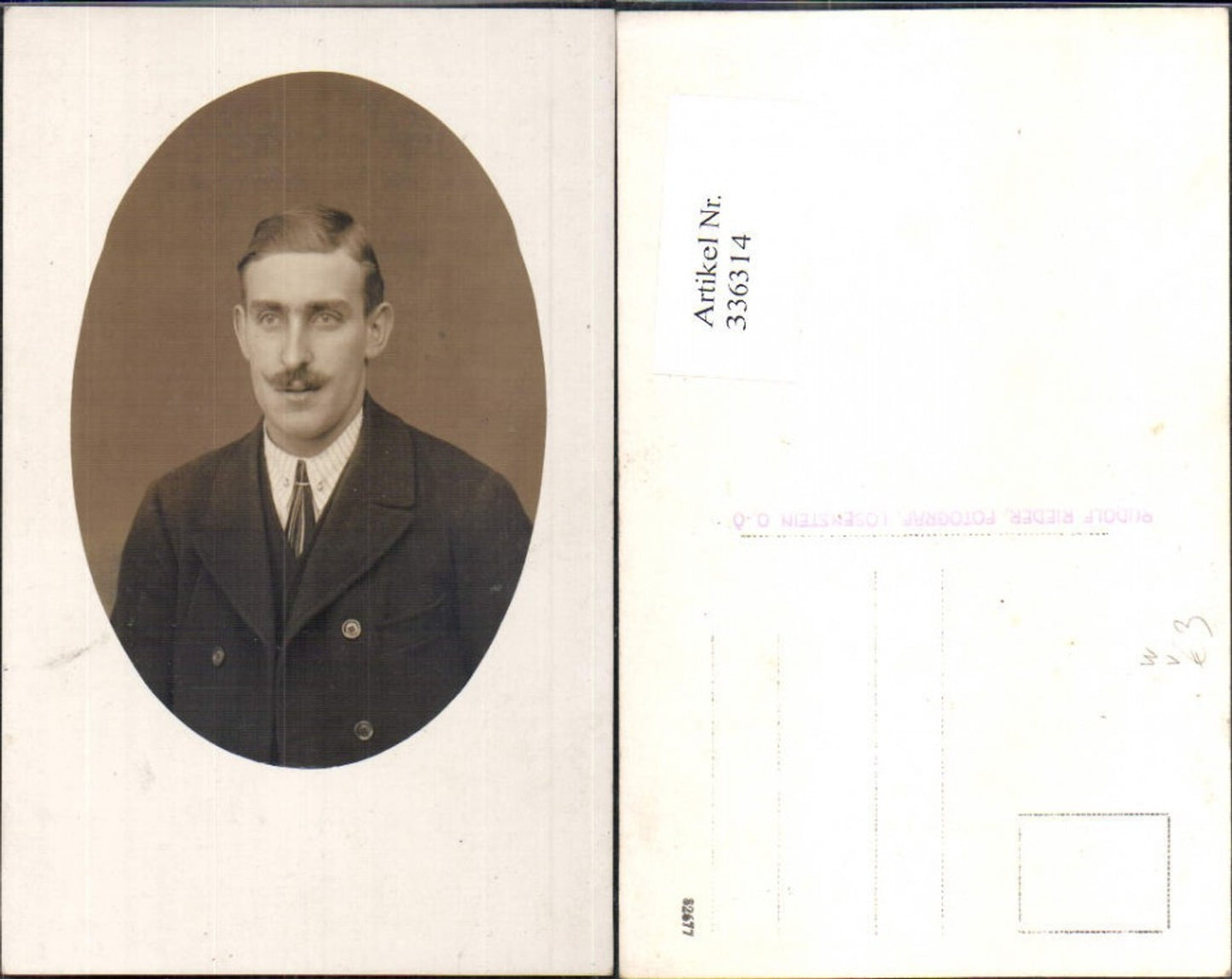 336314,Foto Ak Mann Portrait Passepartout pub Rudolf Rieder Losenstein