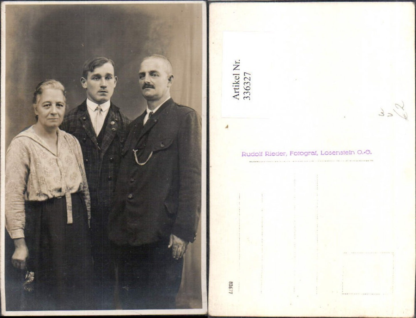 336327, Photo Ak Male Suit Traditional Suit Woman pub Rudolf Rieder Losenstein