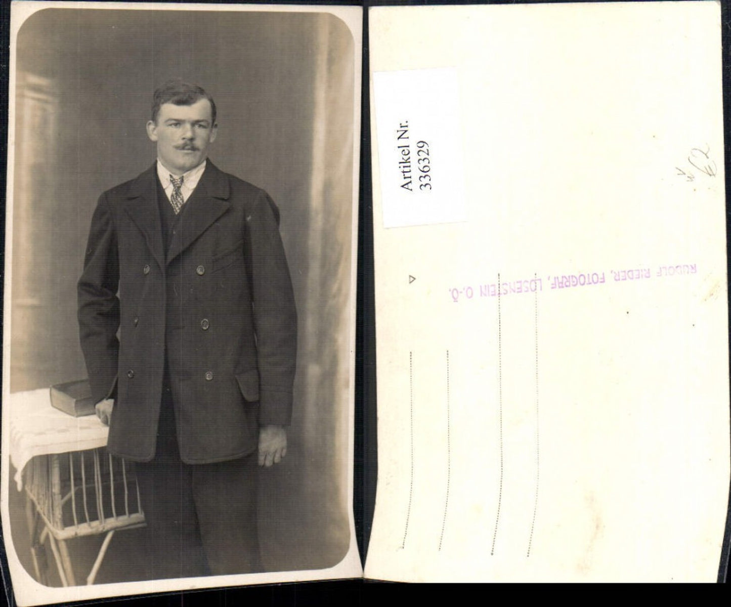 336329,Foto Ak Mann Anzug pub Rudolf Rieder Losenstein