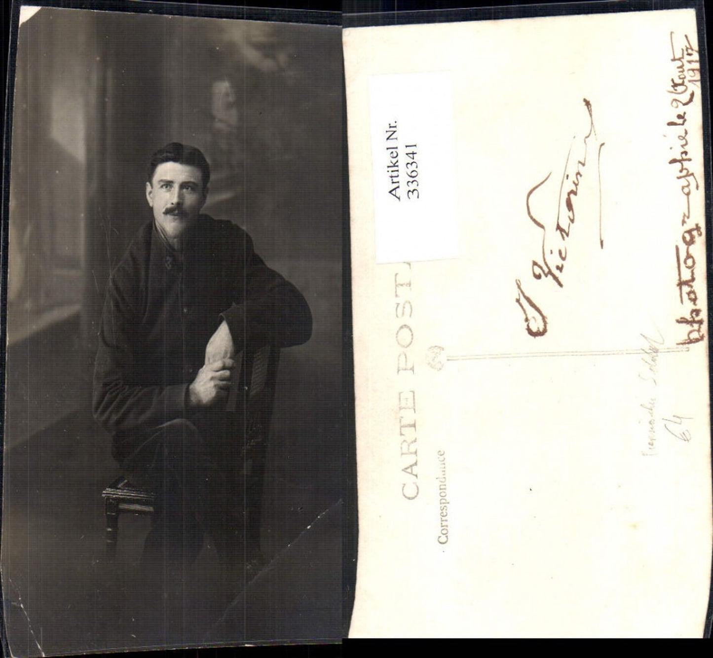 336341,Foto Ak Mann Anzug Uniform Französischer Soldat