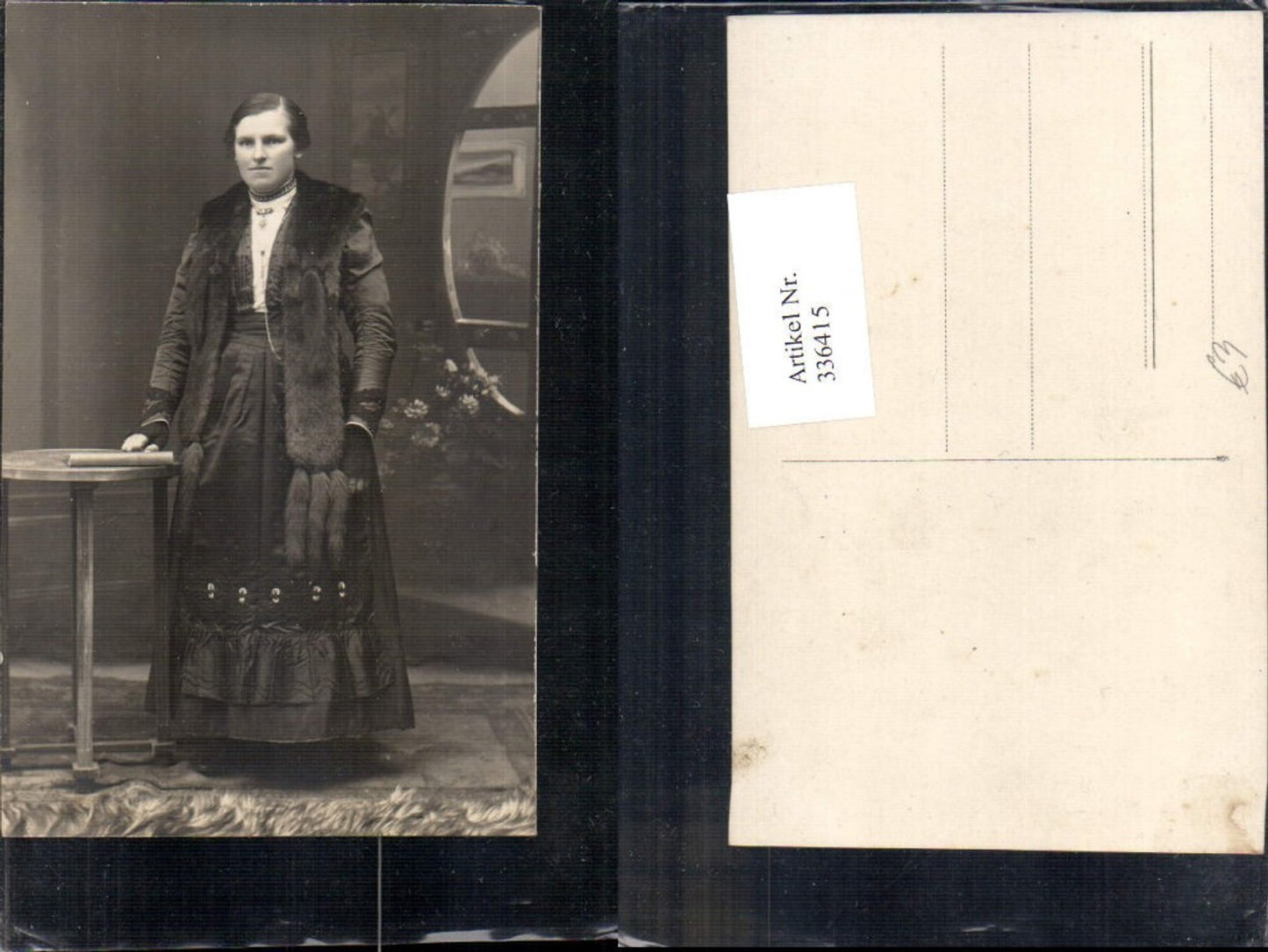 336415,Foto Ak Frau Pelzstola Pelz Pelzmode