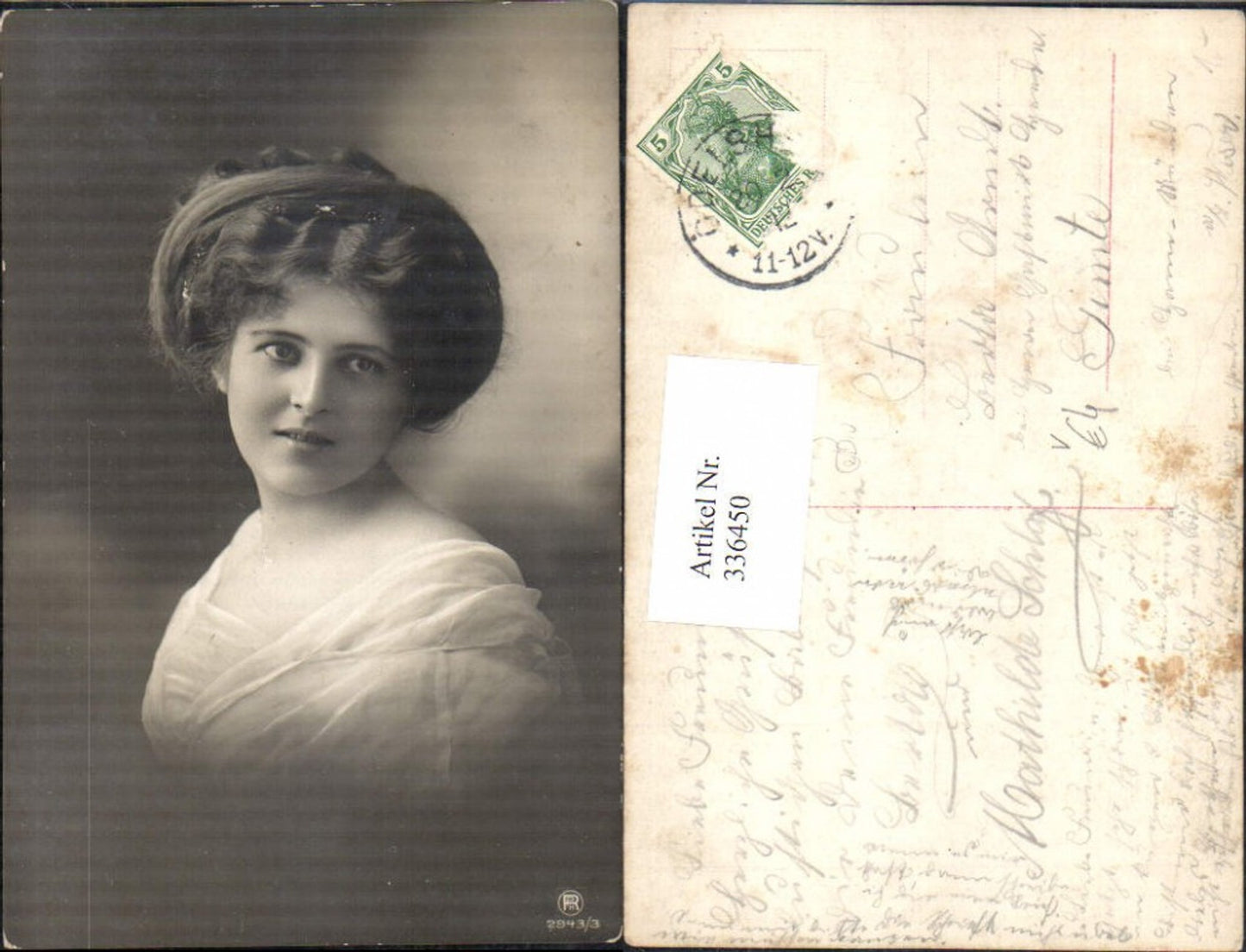 336450,Foto Ak Frau Haarmode Portrait pub RPH 2943/3