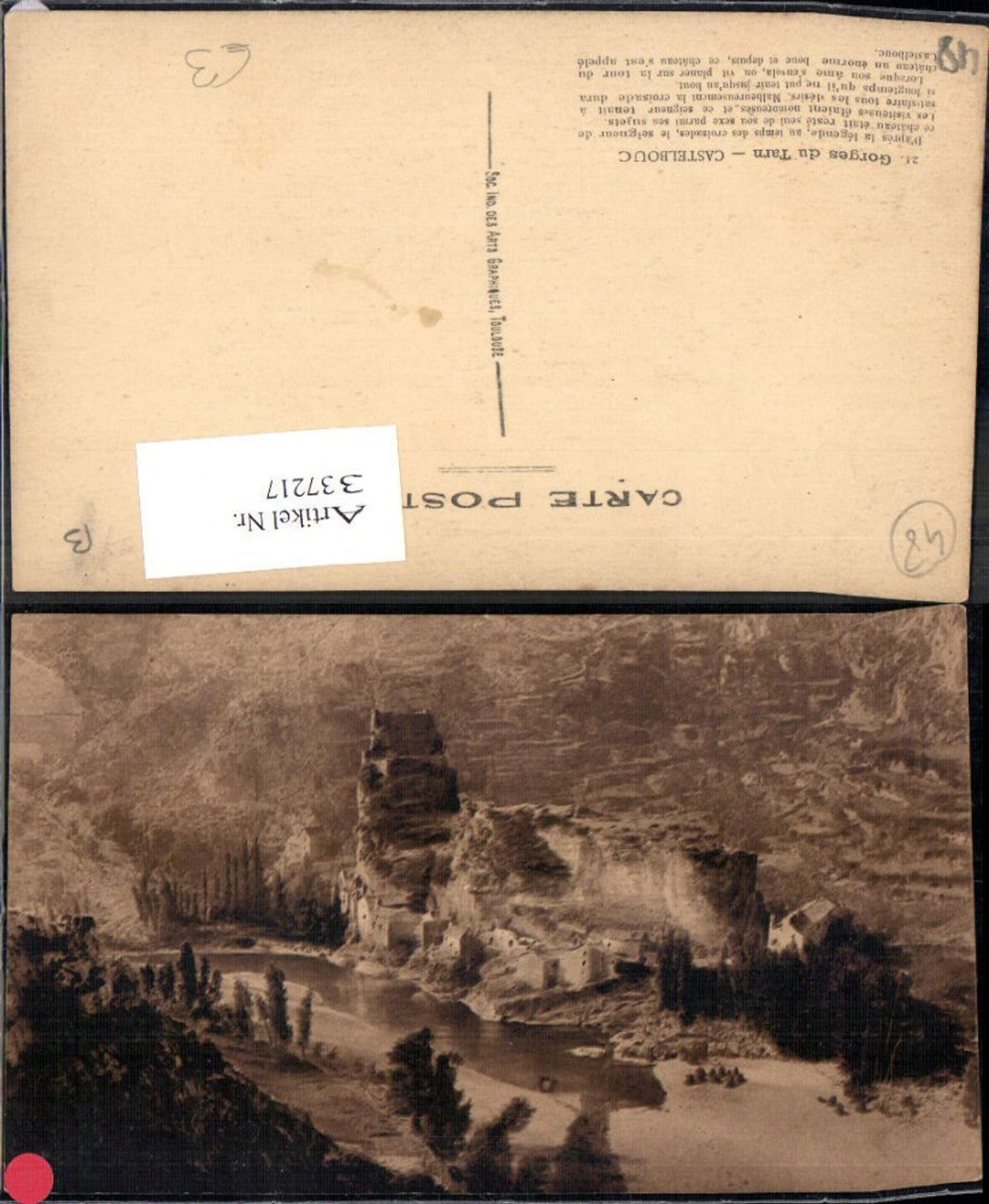 337217,Languedoc-Roussillon Lozere Gorges du Tarn Castelbouc Schlossruine Ruine