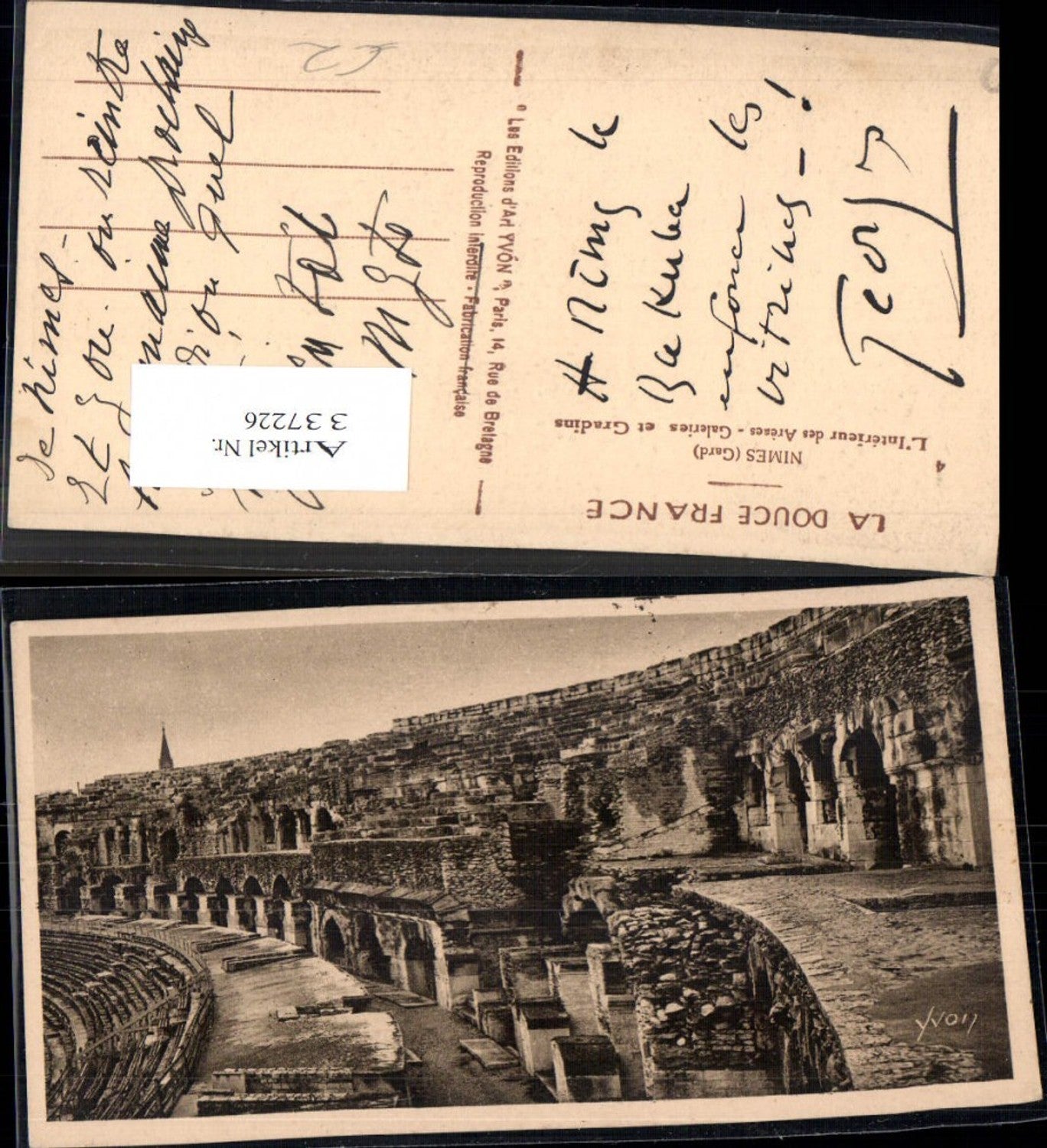 337226,Languedoc-Roussillon Gard Nimes L Interieur des Arenes Galeries et Gradins Arena