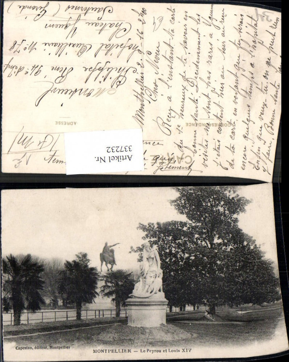 337232,Languedoc-Roussillon Herault Montpellier Le Peyrou et Louis XIV Statue Reiterdenkmal