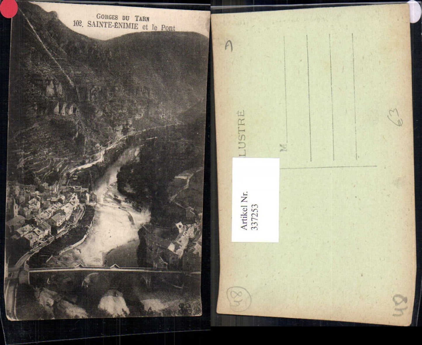 337253,Languedoc-Roussillon Lozere Gorges du Tarn Sainte Enimie et le Pont Brücke