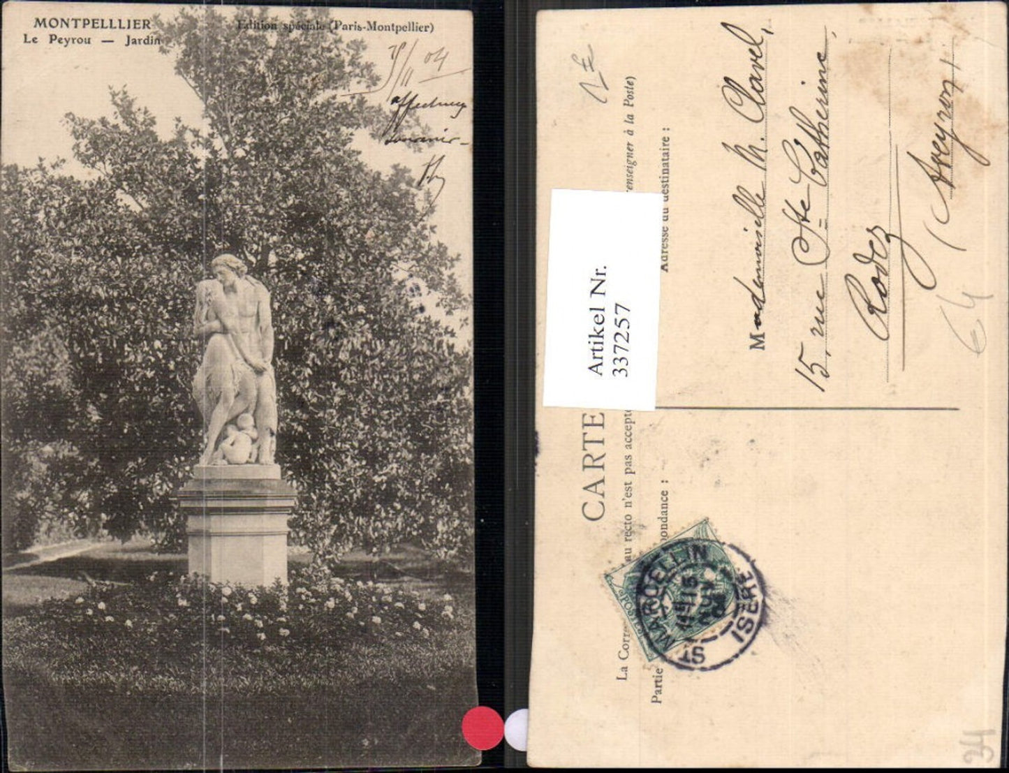 337257,Languedoc-Roussillon Herault Montpellier Le Peyrou Jardin Statue