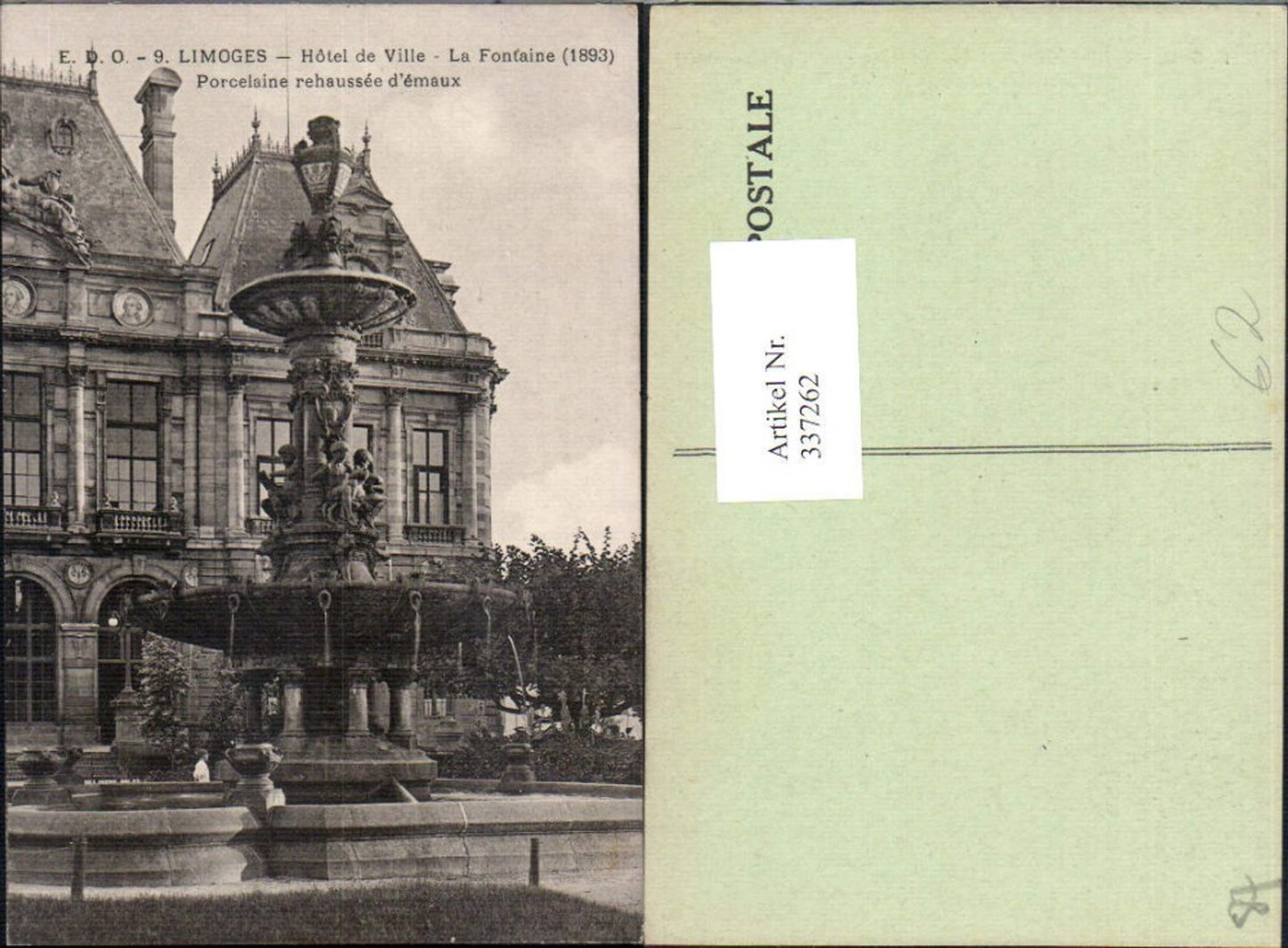 337262,Limousin Haute-Vienne Limoges Hotel de Ville La Fontaine Rathaus Brunnen Springbrunnen