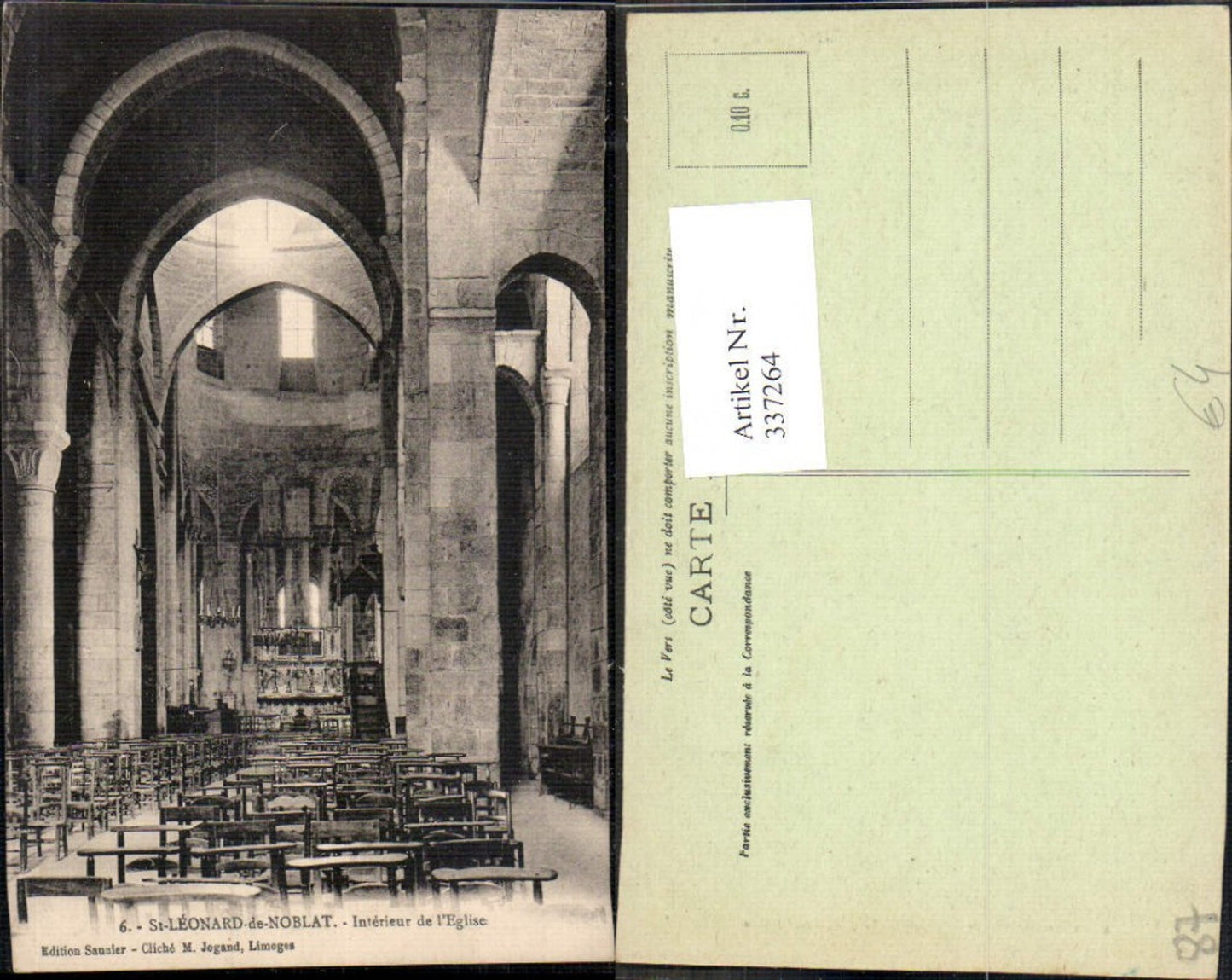 337264,Limousin Haute-Vienne St Leonard de Noblat Interieur de l Eglise Kirche Innenansicht