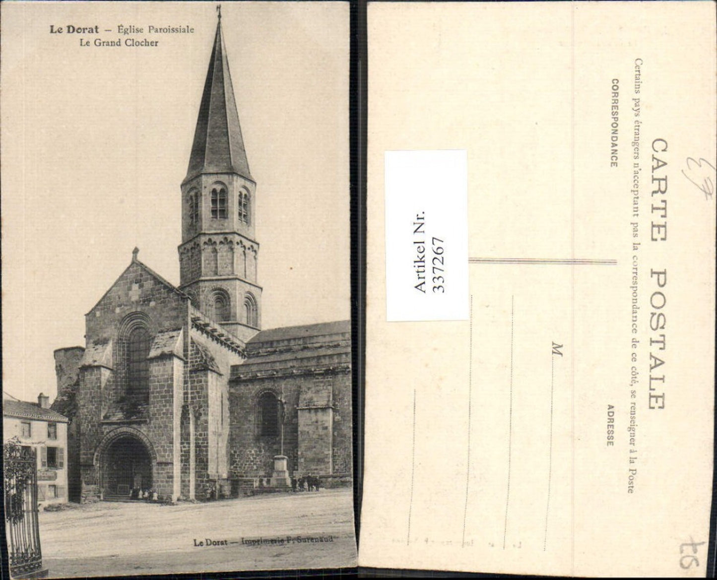 337267,Limousin Haute-Vienne Le Dorat Eglise Paroissiale Le Grand Clocher Kirche