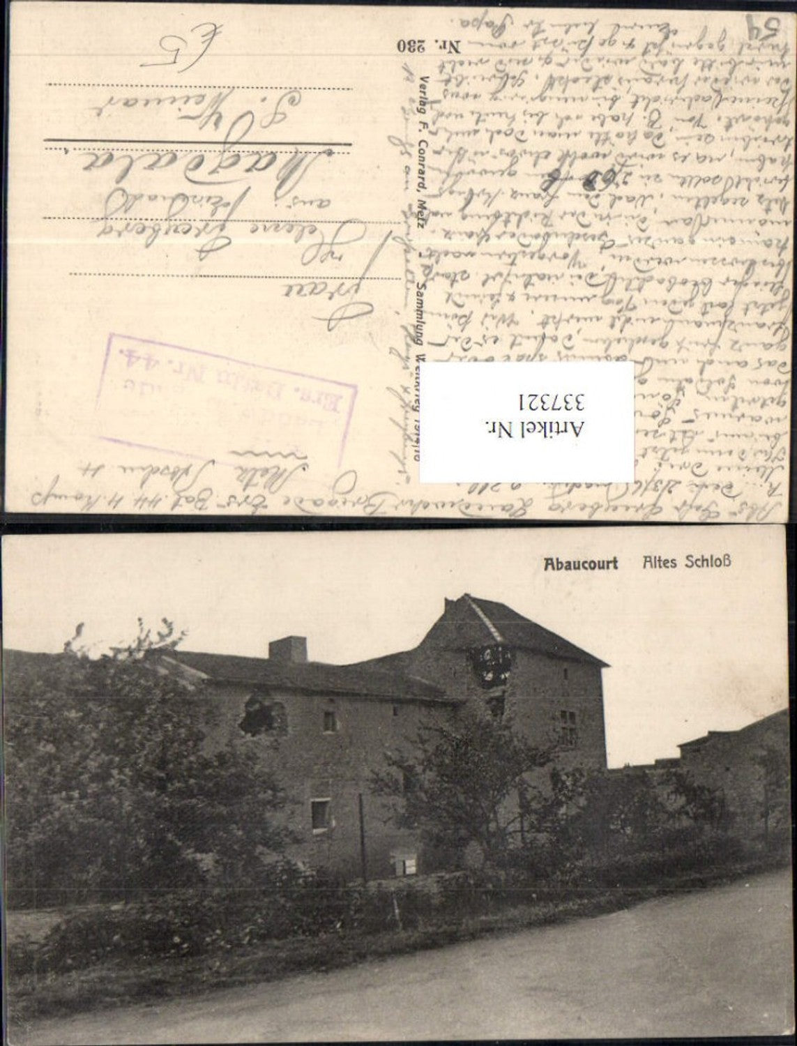 337321,Lothringen Meurthe-et-Moselle Abaucourt Altes Schloss