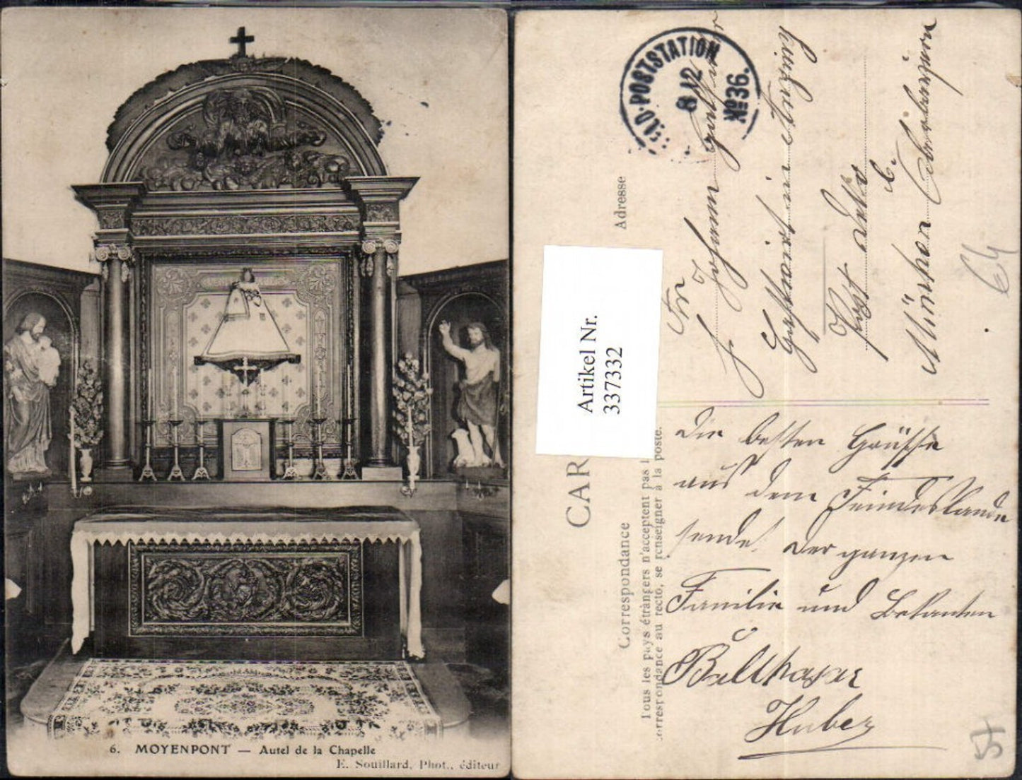 337332,Lothringen Moselle Moyenpont Autel de la Chapelle Kapelle Altar