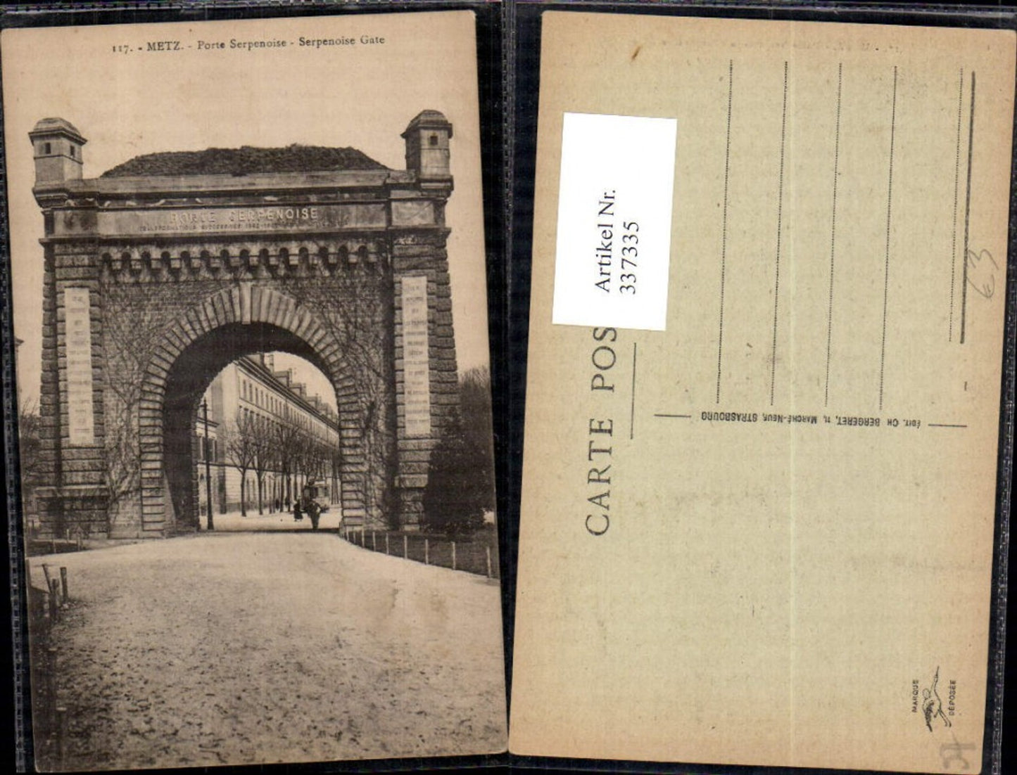 337335,Lorraine Moselle Metz Porte Serpenoise Serpenoise Gate