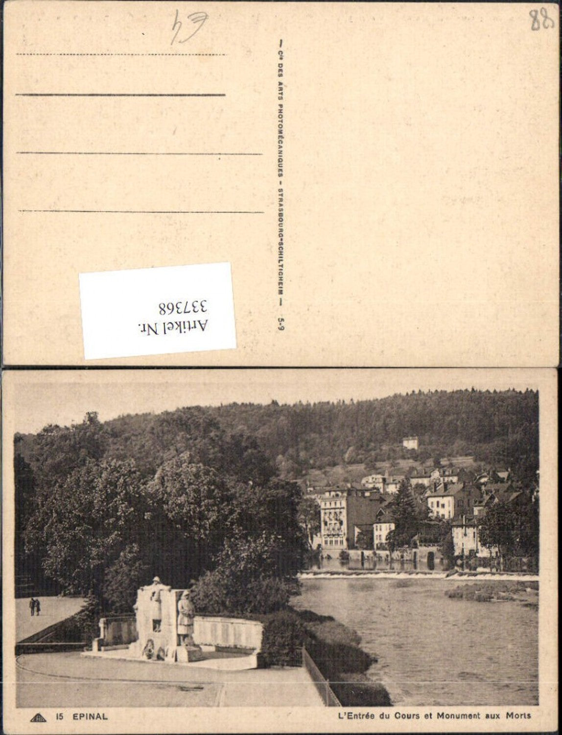 337368,Lothringen Vosges Epinal L Entree du Cours et Monument aux Morts
