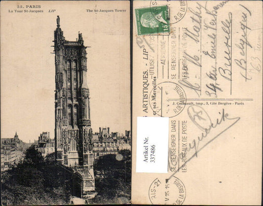 337486,Turm Paris La Tour St Jacques The St Jacques Tower