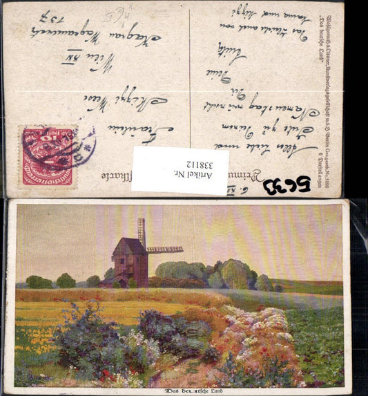 338112,Künstler Ak Das deutsche Land Windmühle Landschaft pub Wohlgemuth & Lissner 1095