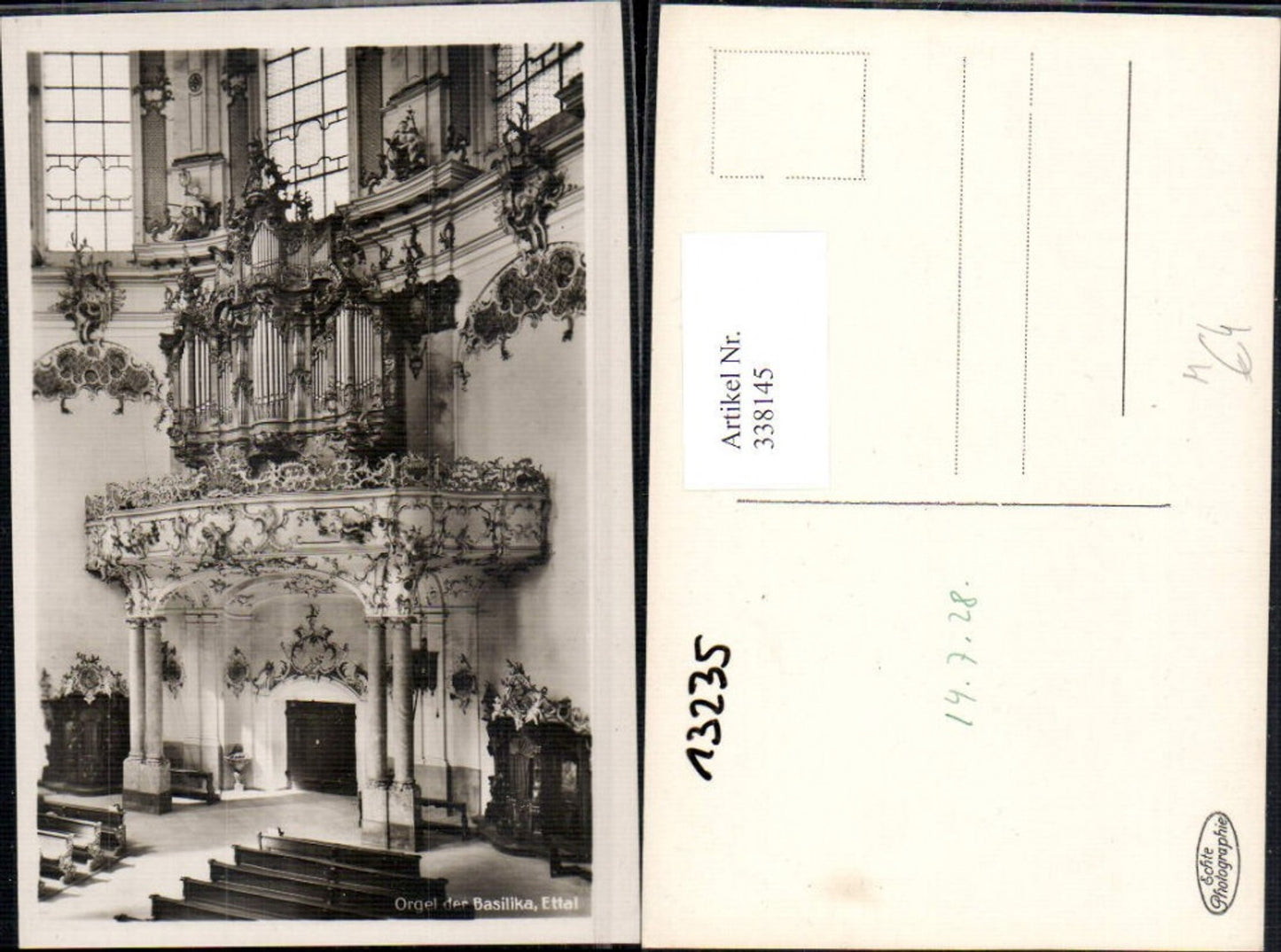 338145,Foto Ak Kirche Ettal Ansicht Orgel d. Basilika Musik