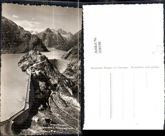 338198,Foto Ak Talsperre Grimselhospiz Stausee u. Finsteraarhorn Guttannen