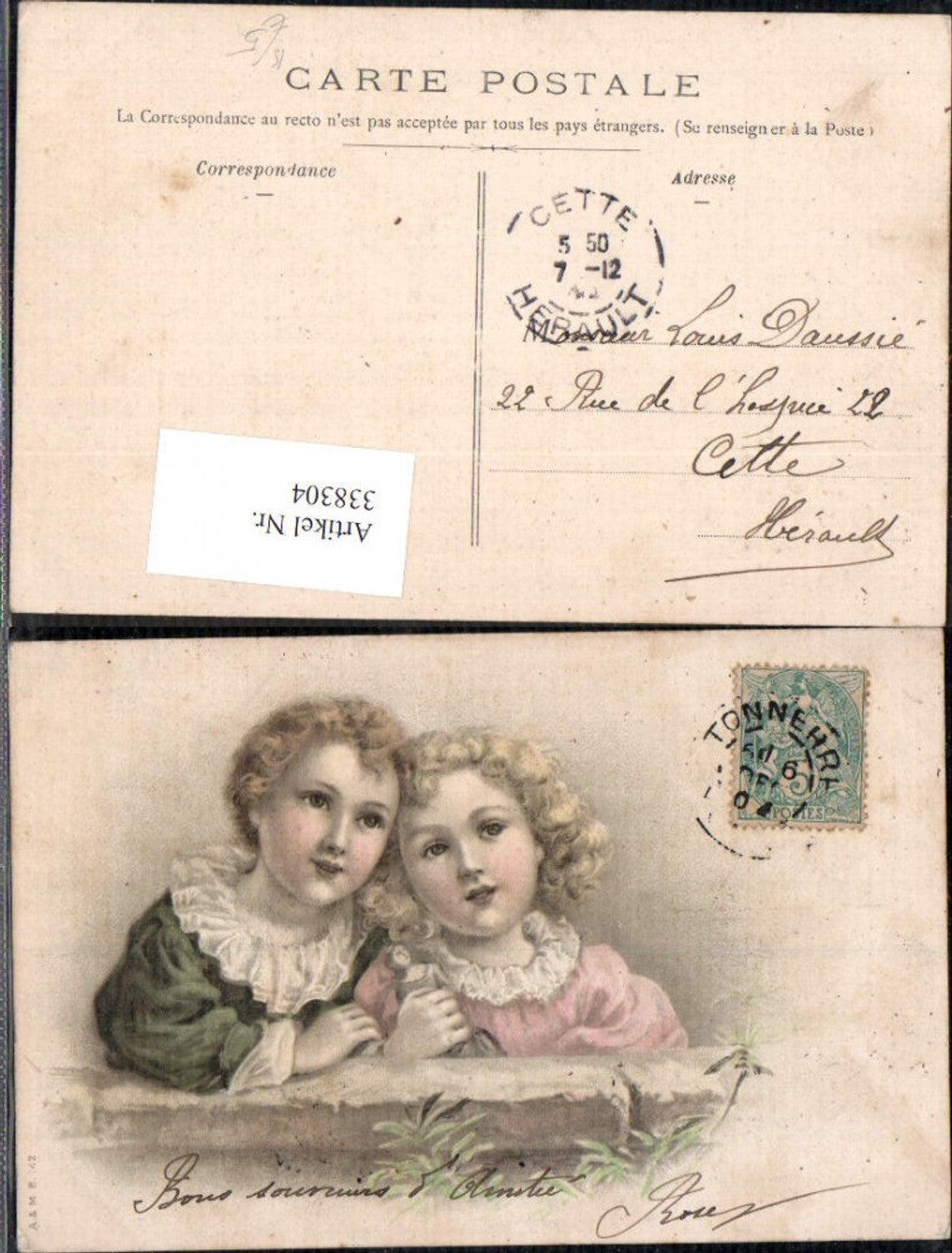 338304,Künstler Ak Kinder m. Puppe Spielzeug Portrait