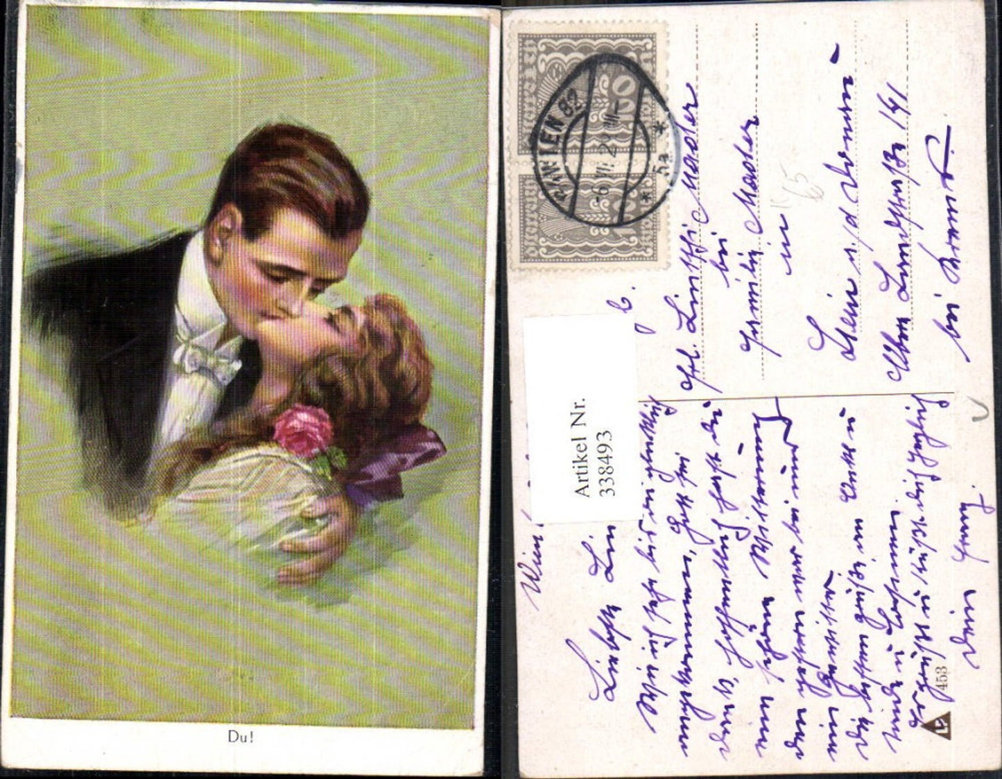338493,Künstler Ak Du Liebe Paar Kuss